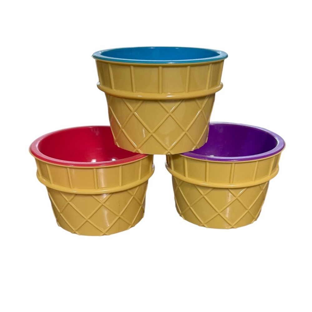 Colorful Ice Cream Cone Bowls